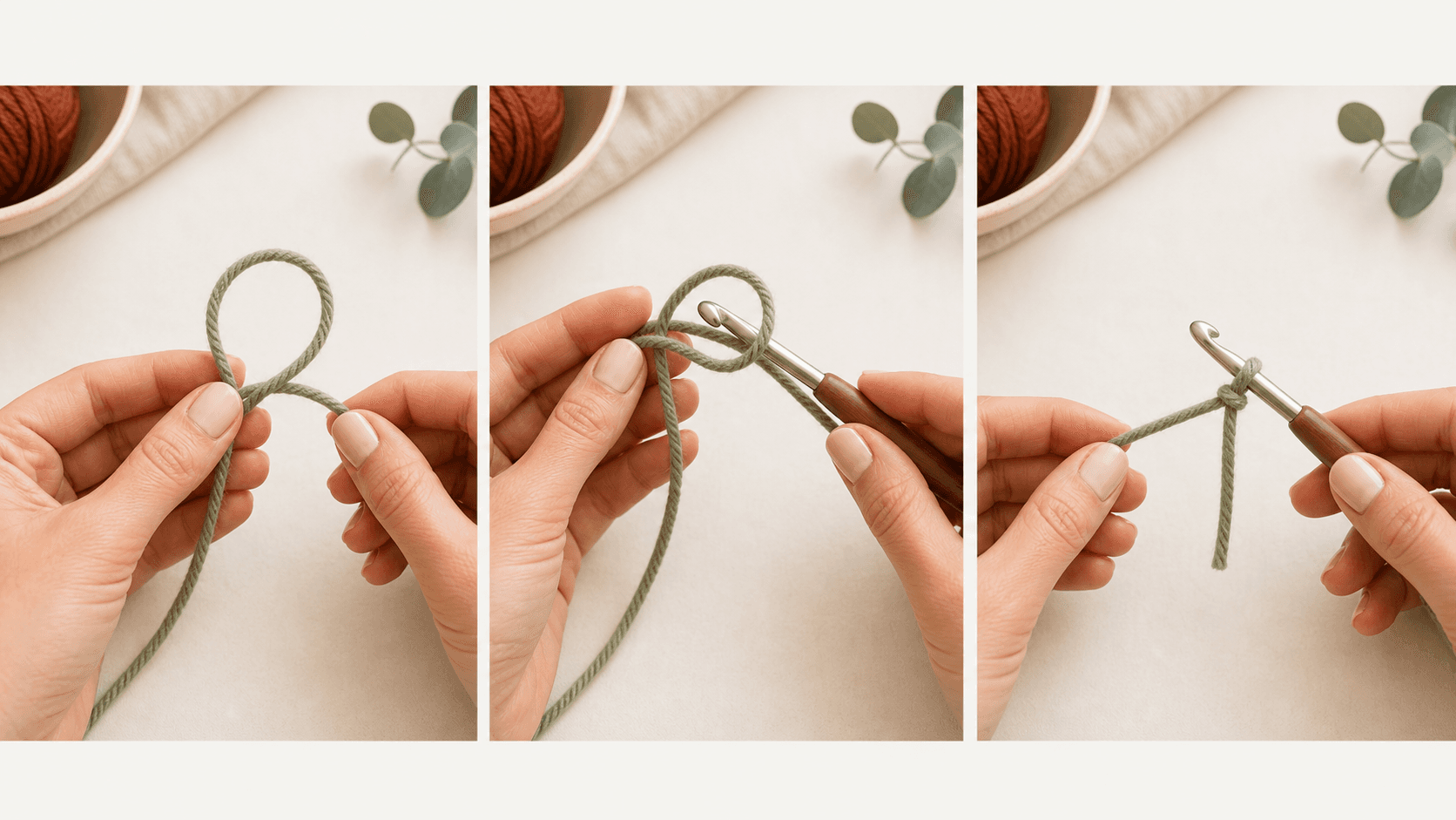 Step-by-step beginner crochet lesson