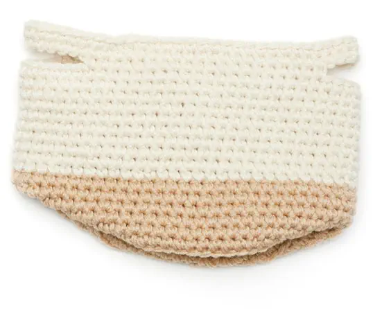 Basket handles being crocheted