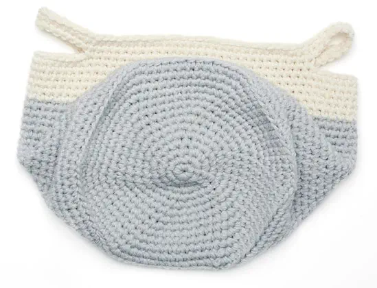 Color Block Basket with yarn