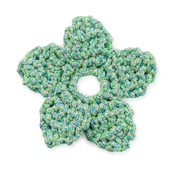 Fabulous Flower Crochet Hair Scrunchie