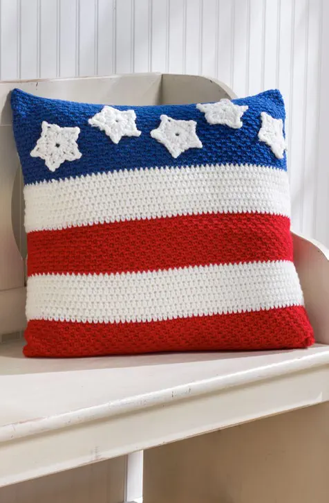 Patriotic Crochet Pillow