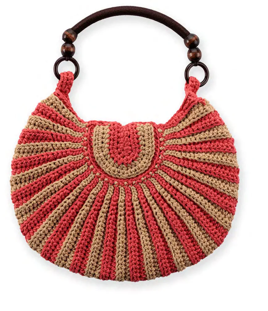 Handle tabs of the crochet bag