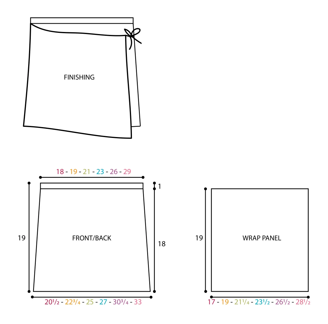 Schematic layout of the Total Betty Skirt