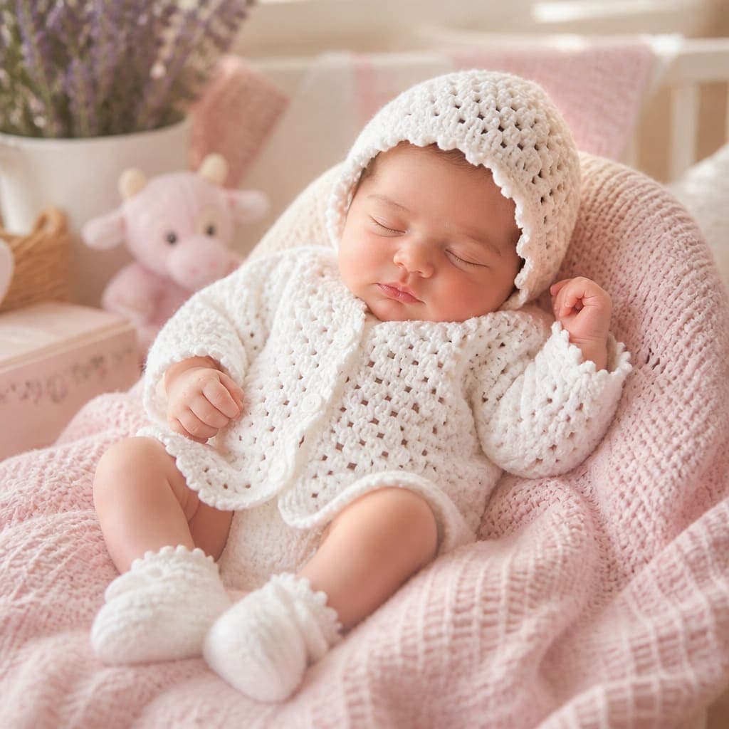 Free Crochet Baby Cardigan Set Pattern