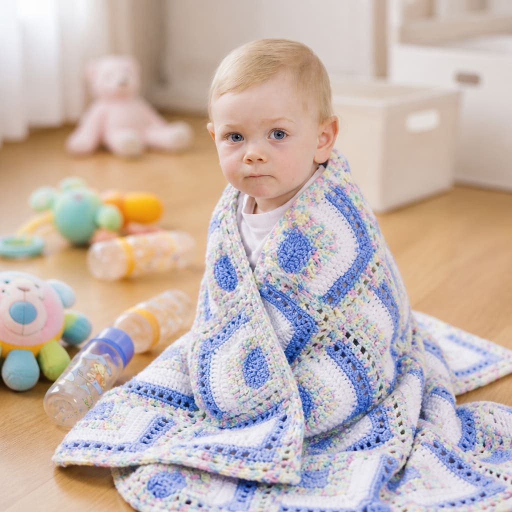 Free Mitered Baby Blanket Crochet Pattern