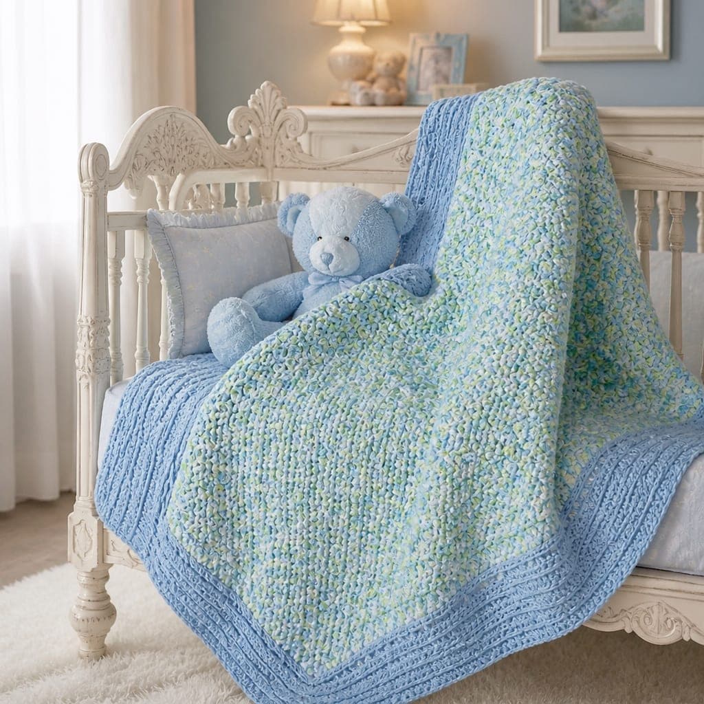 Free Crochet Baby Clusters and Crosses Blanket