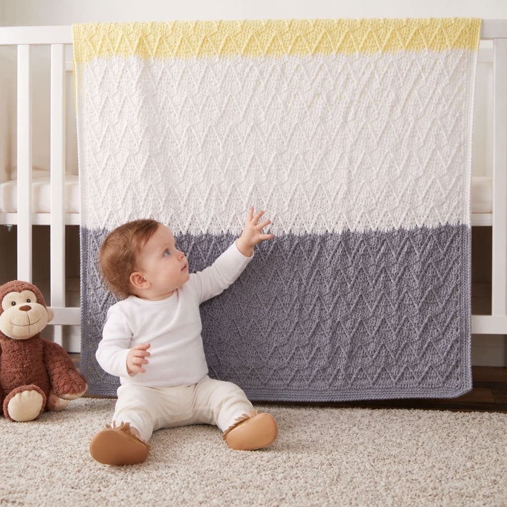 Free Textured Baby Blanket Crochet Pattern