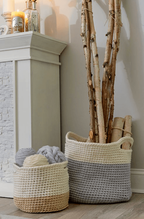 Free Stylish Color Block Basket Crochet Pattern
