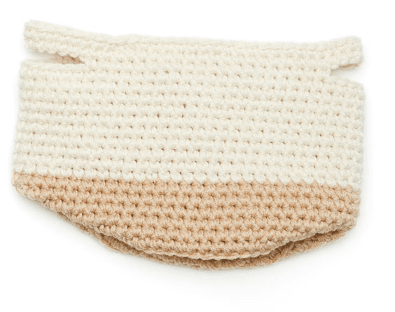 Basket handles being crocheted