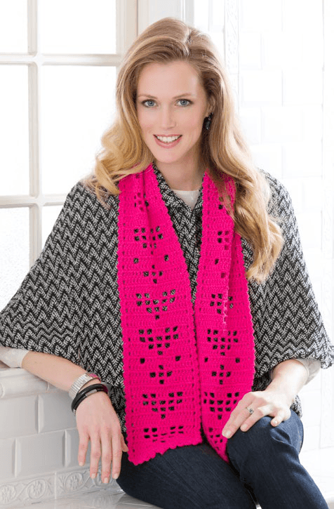 Free Heart Scarf Crochet Design