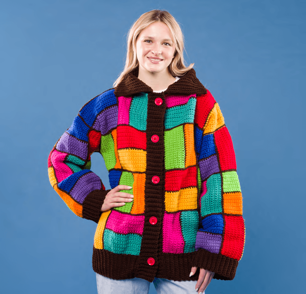 Free Parquet Colors Crochet Cardigan Pattern