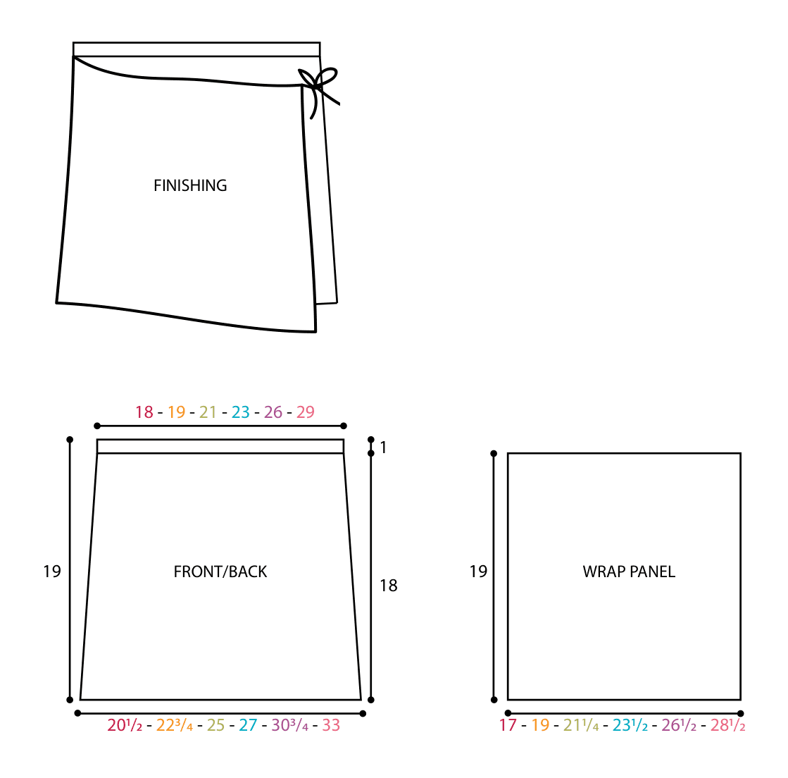 Schematic layout of the Total Betty Skirt