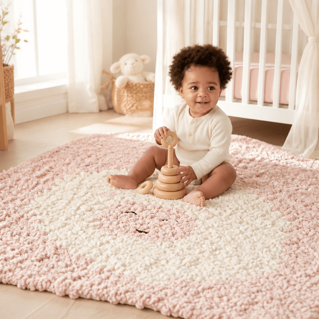 Free Crochet Sheepy Blanket Pattern