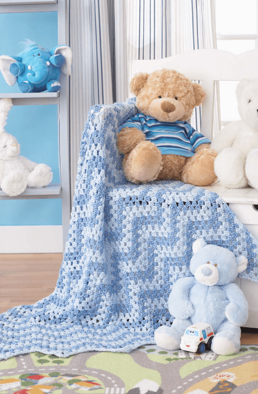 Close-up photo of the Granny Waves Blanket texture