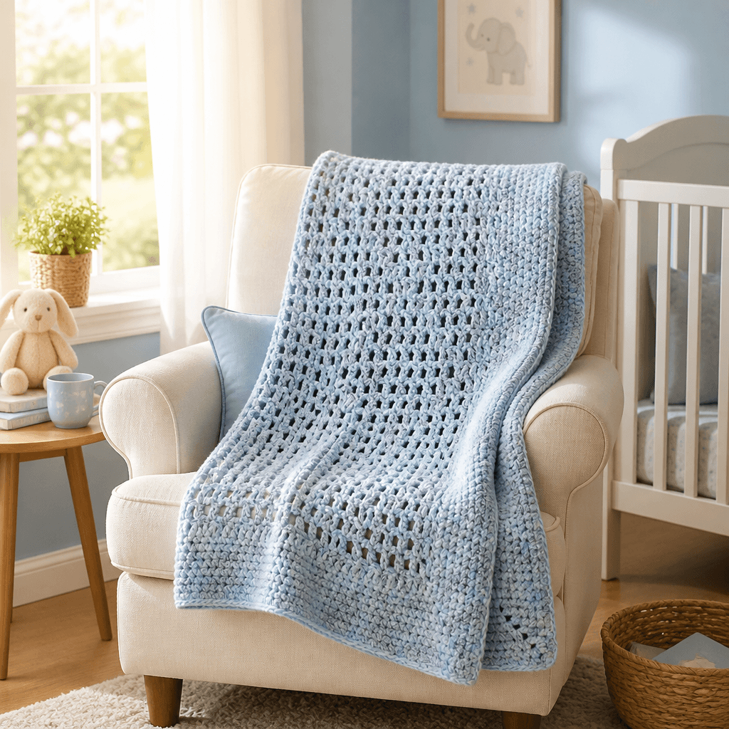 Free Filet Crochet Baby Blanket Pattern
