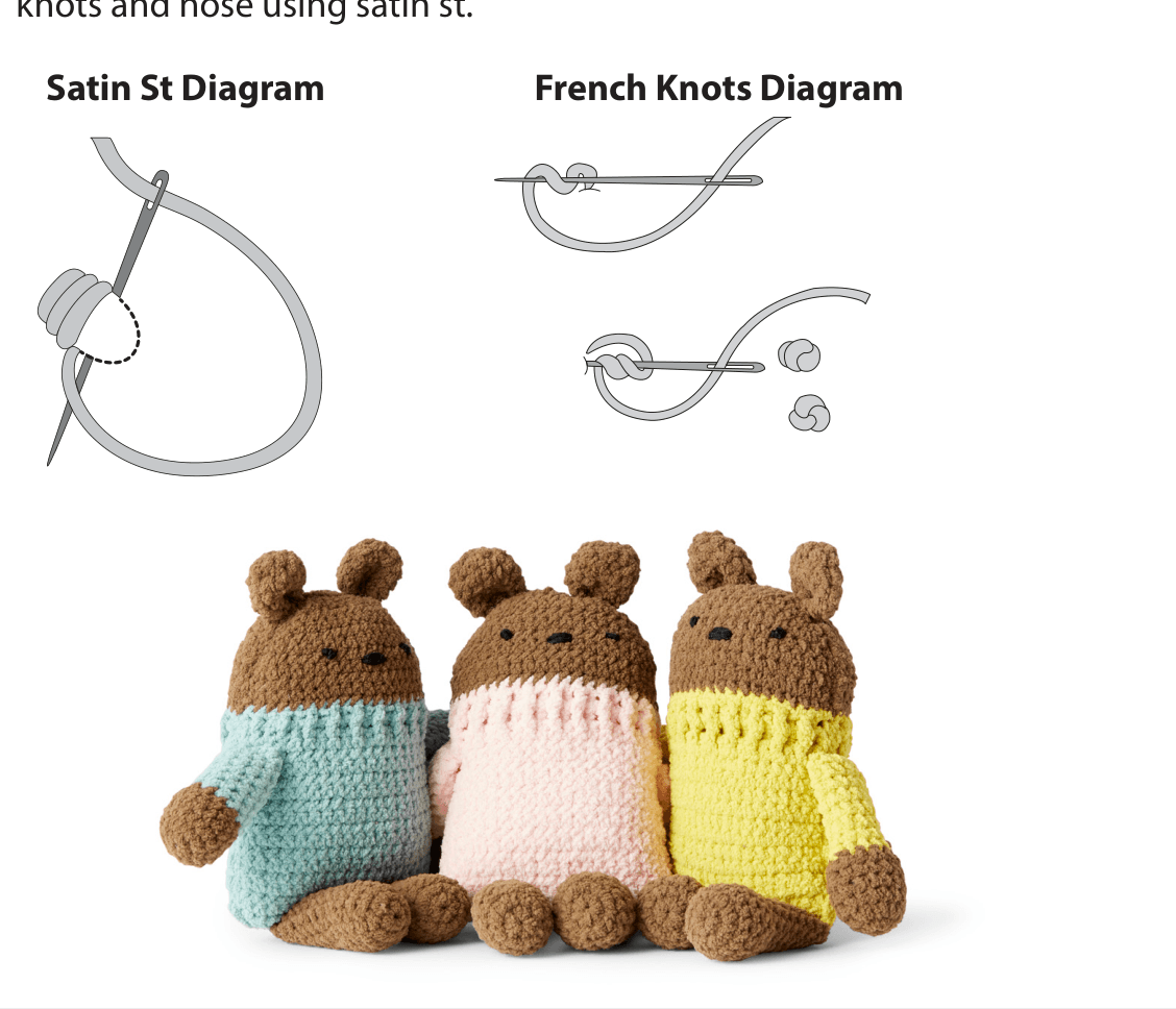 Schematic layout of bear bootie pieces