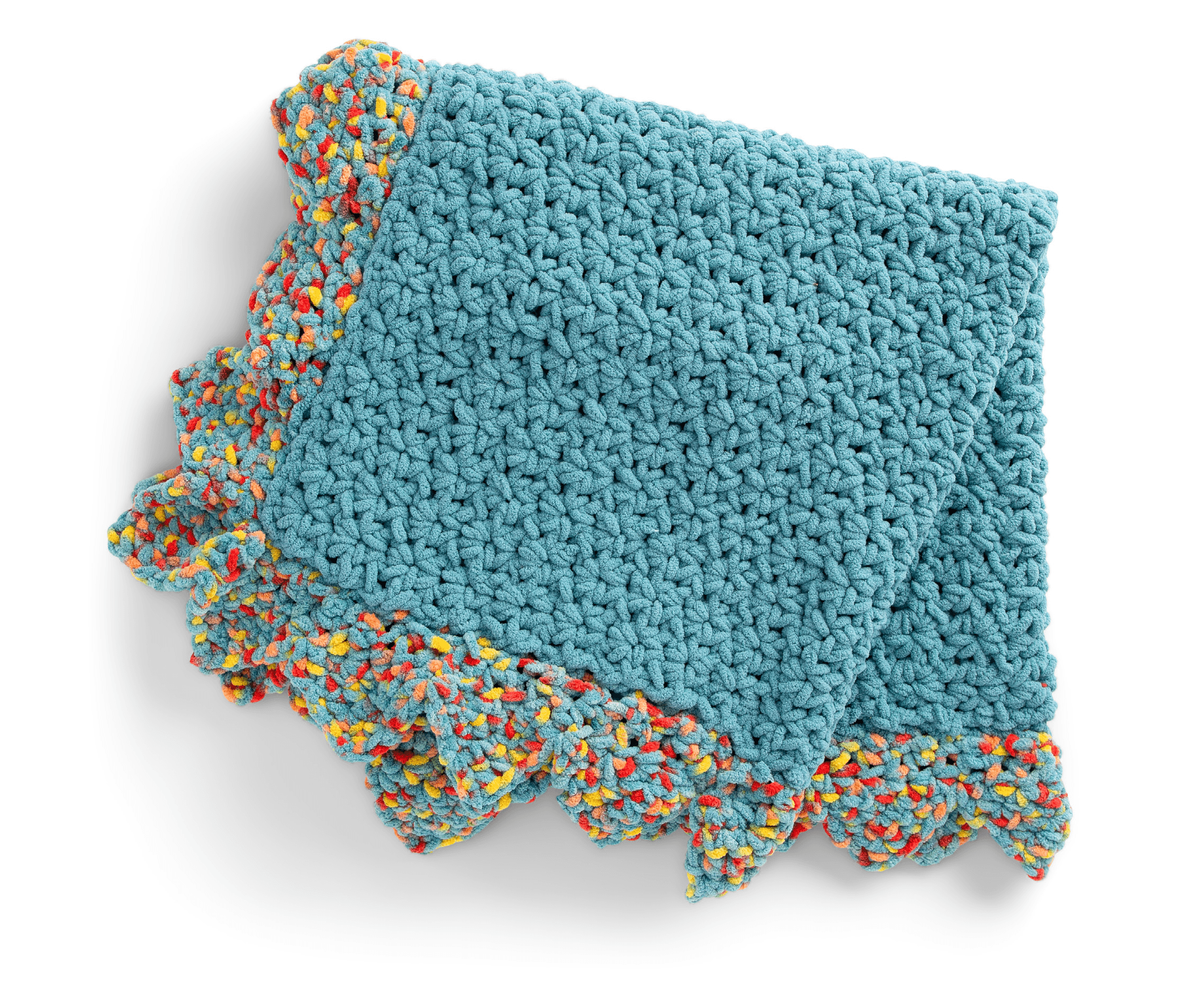 Finished crochet baby blanket with edging