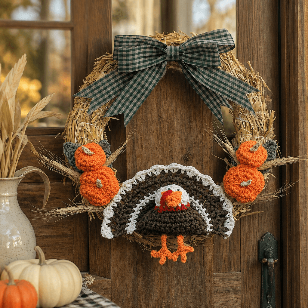 Free Crochet Turkey and Pumpkin Decor Pattern