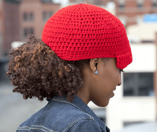 Finished Crochet Ponytail Hat