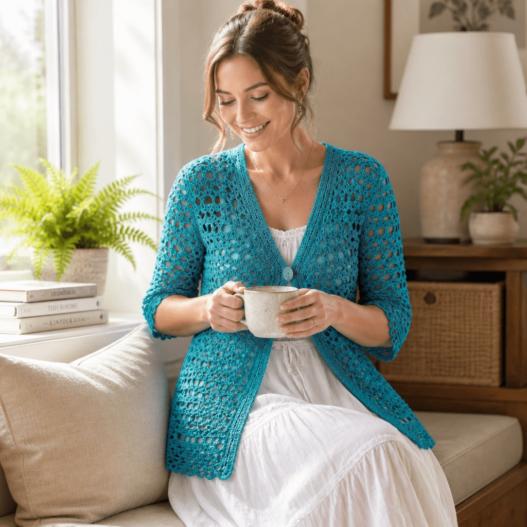 Free Crochet Lacy Shell Jacket Pattern for Elegance