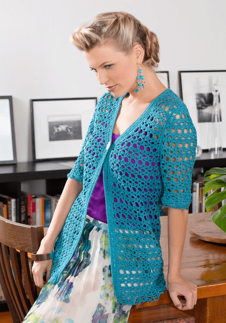 Free Crochet Lacy Shell Jacket Pattern for Elegance