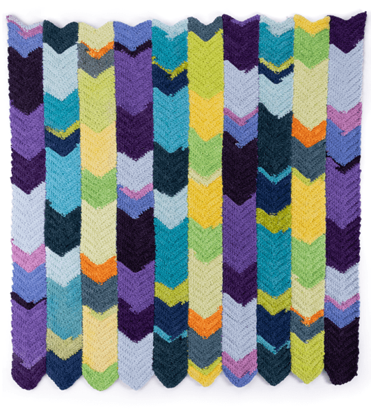 Finished crochet chevron blanket