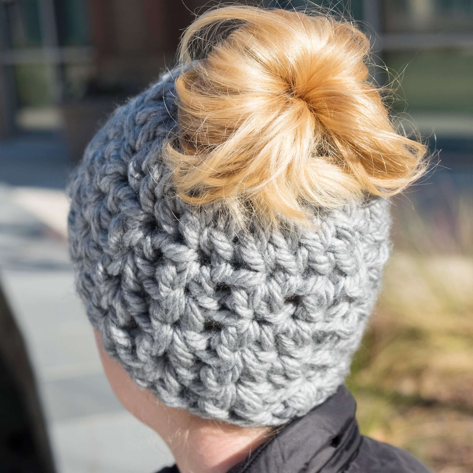 Free Crochet Messy Bun Hat Pattern for Beginners