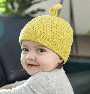 Another view of the crochet baby hat