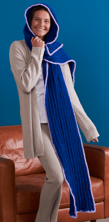 Close-up of the hooded scarf texture
