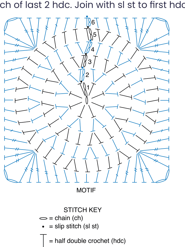Schematic of the crochet motif