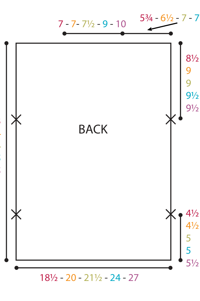 Schematic layout of sweater