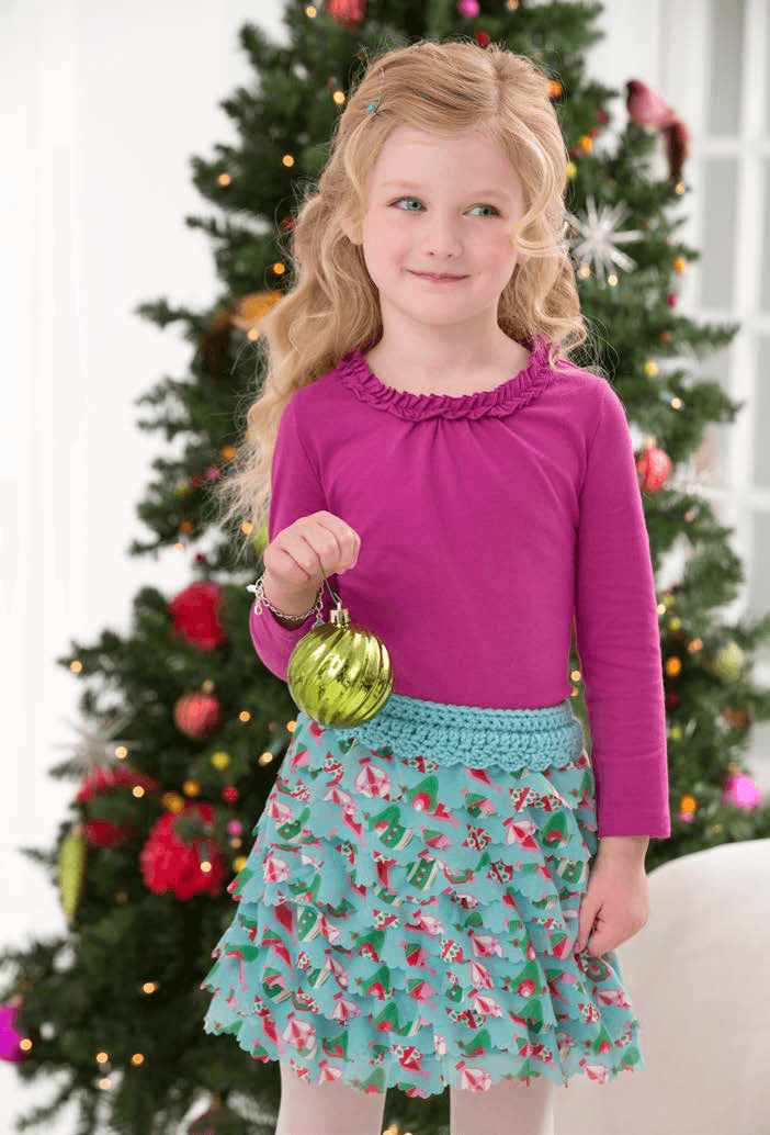 Close-up of the ruffle skirt