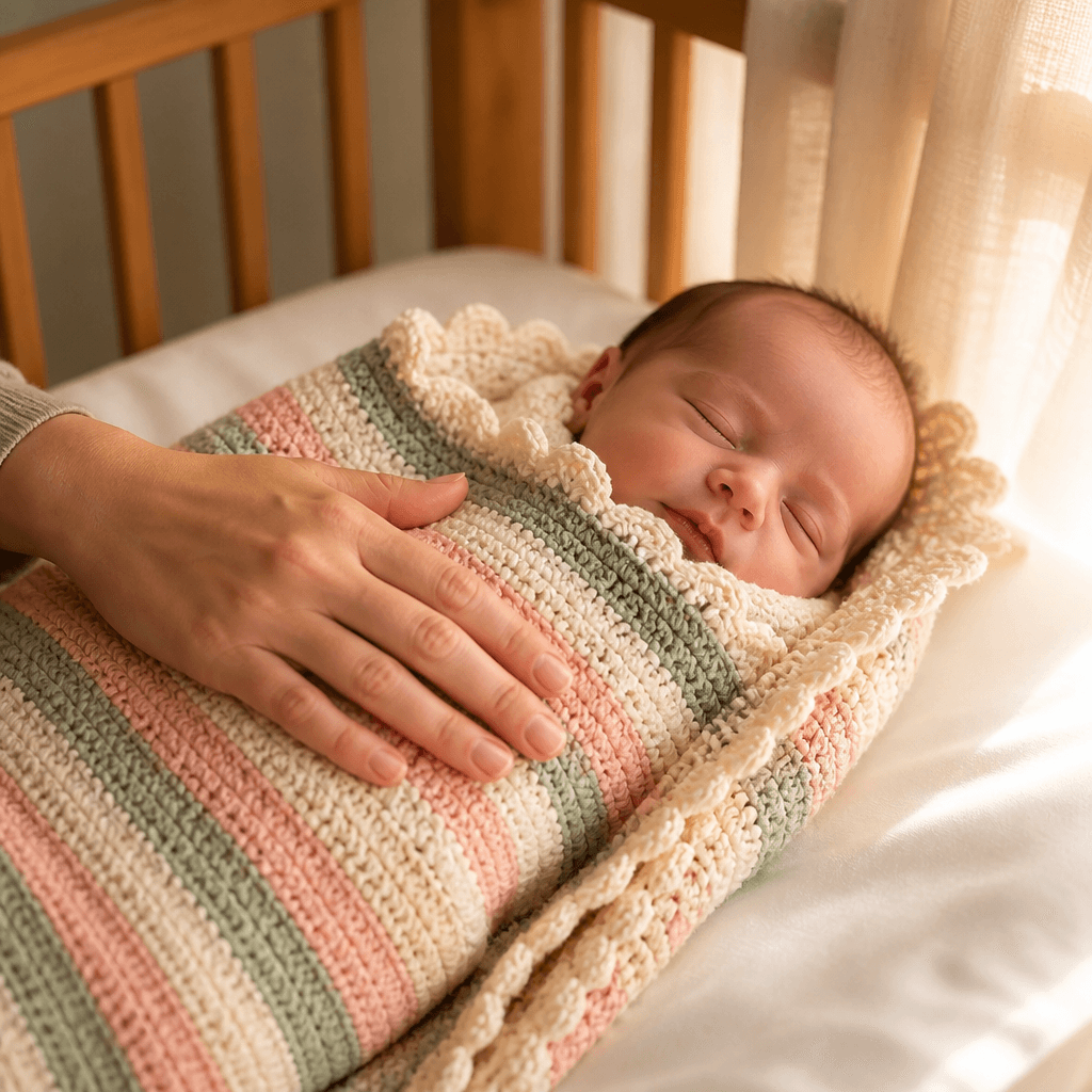 Free Striped Baby Blanket Crochet Pattern