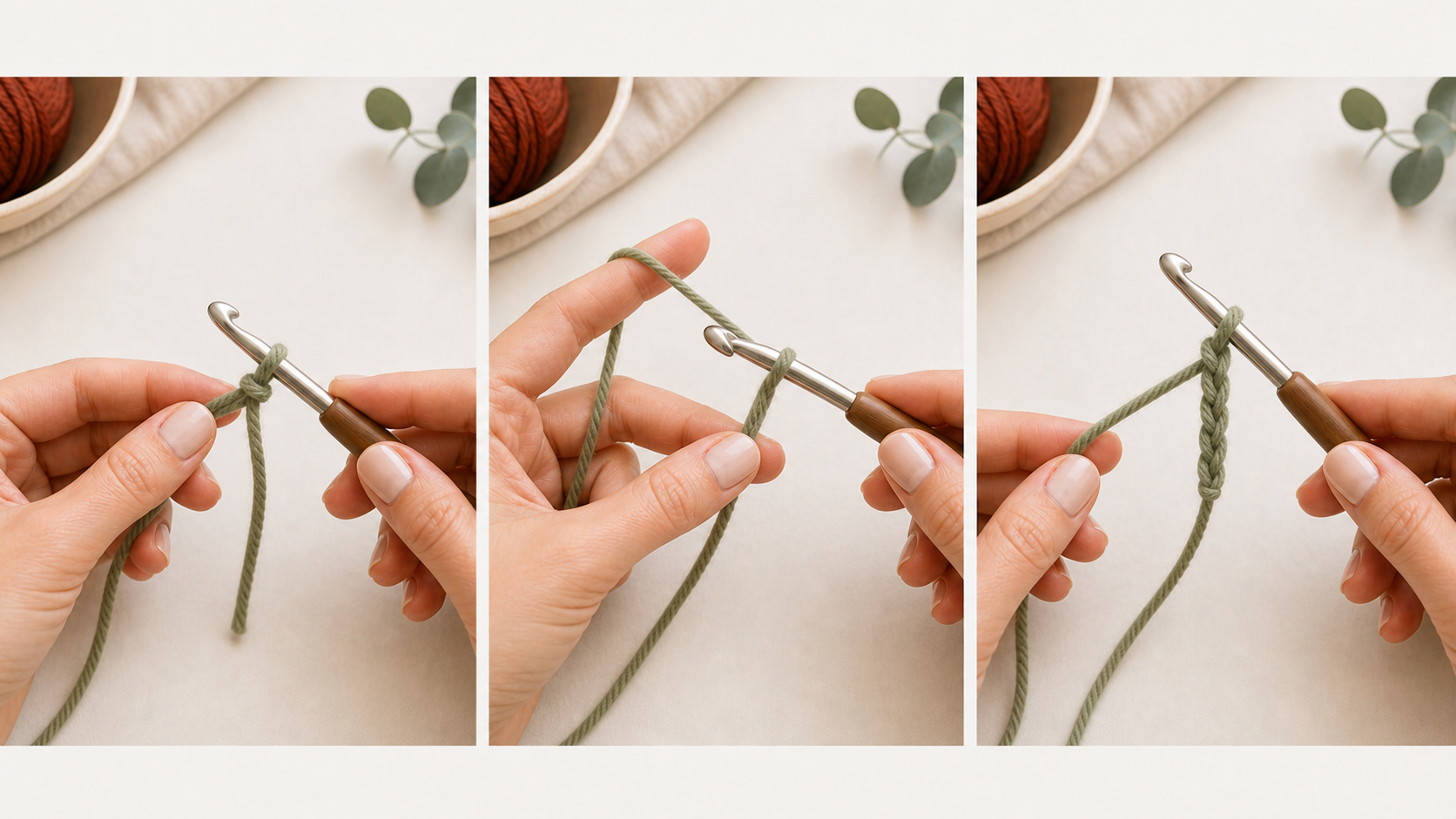 Three step slip knot tutorial